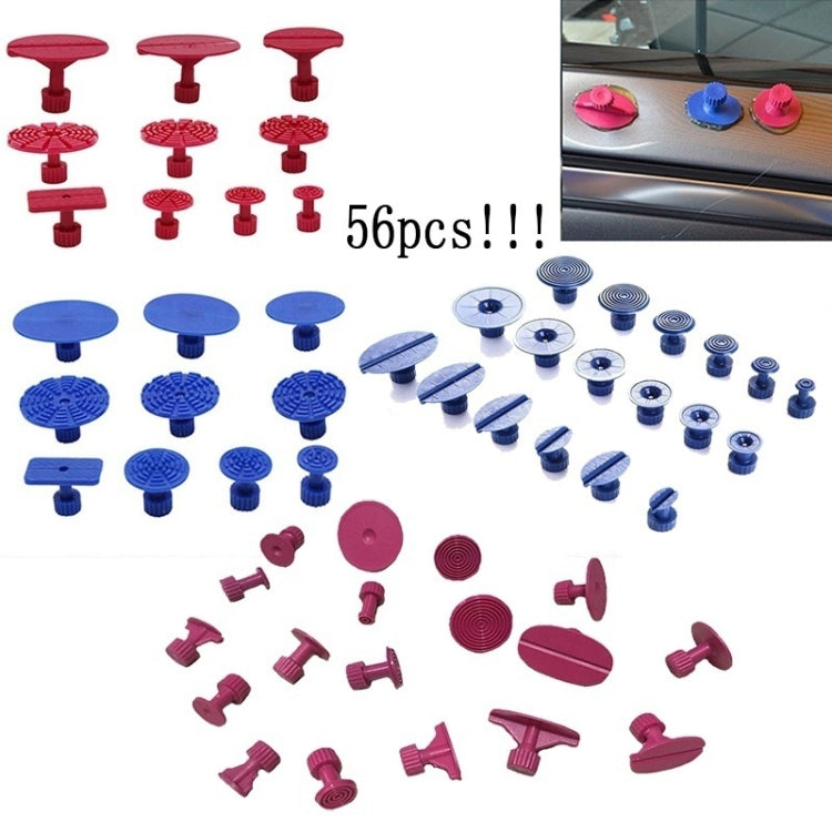 56 in 1 Auto PDR Plastic Ding Glue Tabs Paintless Dent Removal Car Repair Tools Kits Glue Puller Sets Tabs PDR Tools, 56 in 1 - LYDARZ