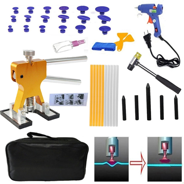 40 in 1 Auto Car Metal PDR Dent Lifter-Glue Puller Tab Hail Removal Paintless Car Dent Repair Tools Kit, 40 in 1 - LYDARZ