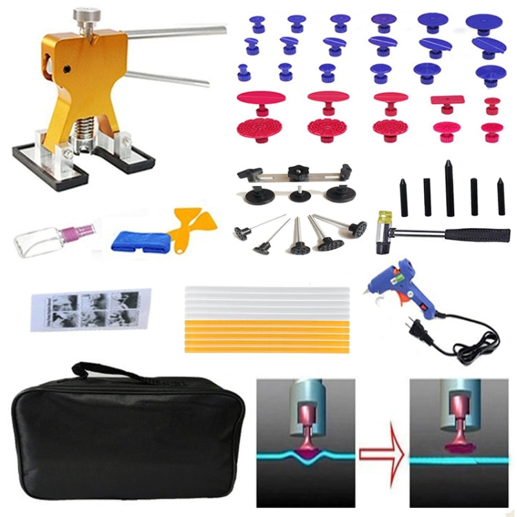 57 in 1 Auto Car Metal PDR Dent Lifter-Glue Puller Tab Hail Removal Paintless Car Dent Repair Tools Kit - LYDARZ
