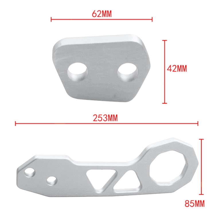 Gancho de remolque de aluminio con 2 orificios para tornillos para coche universal