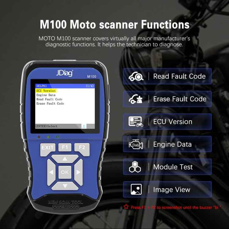 JDiag M100 Motorcycles 2 in1 OBD Scanner Battery Tester, Simplified Version, JDiag M100 Simplified Version