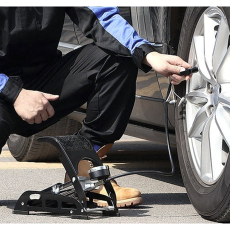 0905 Car / Motorcycle / Bicycle Portable Thicker Single Pipe Inflatable Cylinder Pedal Air Pump - LYDARZ