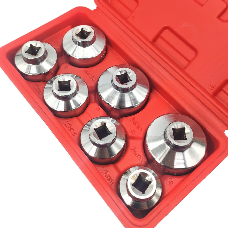 ZK-077 7 in 1 Car Cartridge Housing Oil Filter Cap Wrench Socket Set Tool Kit - LYDARZ