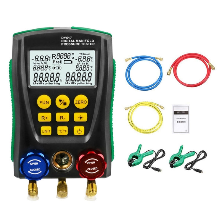 DUOYI DY517A - Instrumento de diagnóstico para aire acondicionado de automóvil, monitor de temperatura y medidor de fluoruro (DY517A)