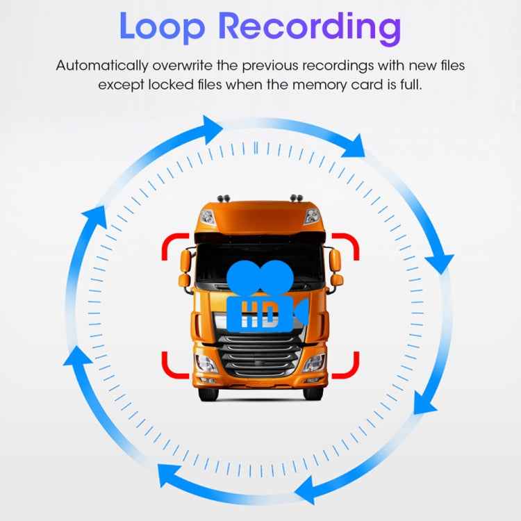 7 inch Car Digital Wireless Rear-view Split-screen Monitor Four Record, Four Record