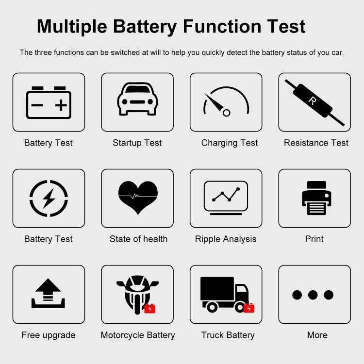 KONNWEI KW720 Car 3.2 inch 6V-24V Lead-acid Battery Tester with Printer, KW720