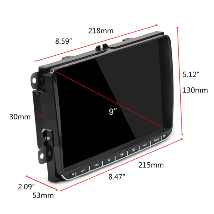 CKVW92 HD 9 pulgadas 2 DIN Android 6.0 Reproductor MP5 para coche Navegación GPS Reproductor multimedia Bluetooth Radio estéreo para Volkswagen, Compatible con FM y Mirror Link, Versión de mapa de Europa, Versión de mapa de Europa