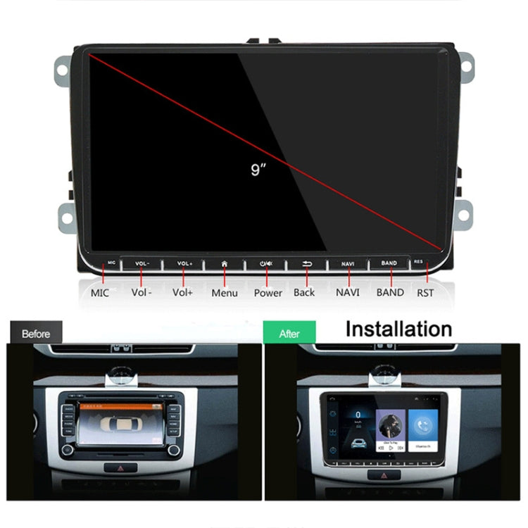 CKVW92 HD 9 pulgadas 2 DIN Android 6.0 Reproductor MP5 para coche Navegación GPS Reproductor multimedia Bluetooth Radio estéreo para Volkswagen, Compatible con FM y Mirror Link, Versión de mapa de Europa, Versión de mapa de Europa