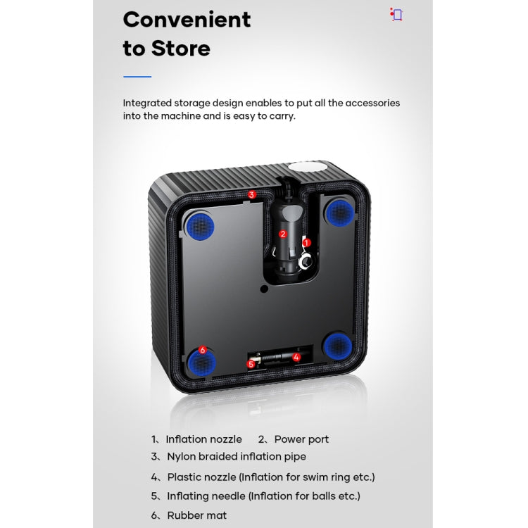 Rock Multi-function Portable LED Digital Display Car Air Pump - LYDARZ