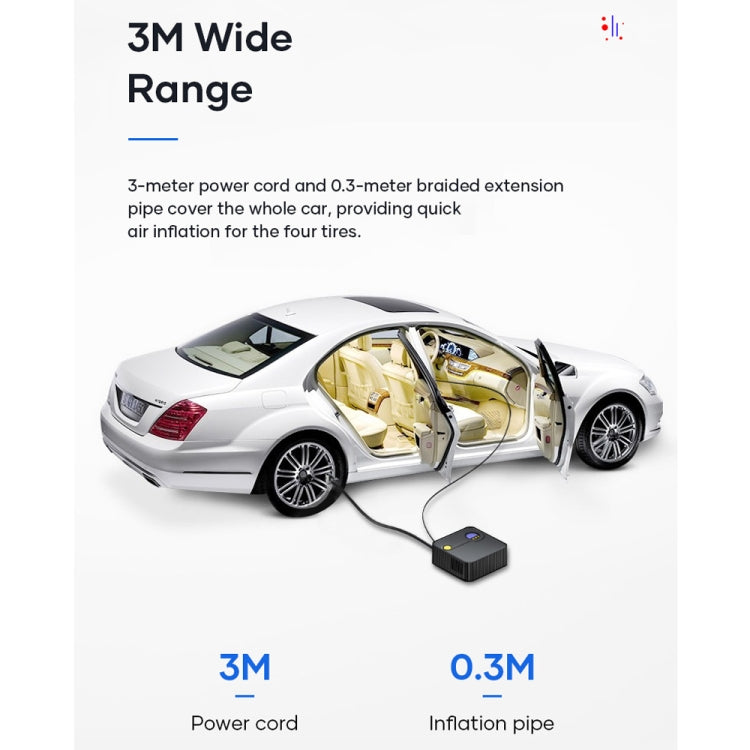 Rock Multi-function Portable LED Digital Display Car Air Pump - LYDARZ