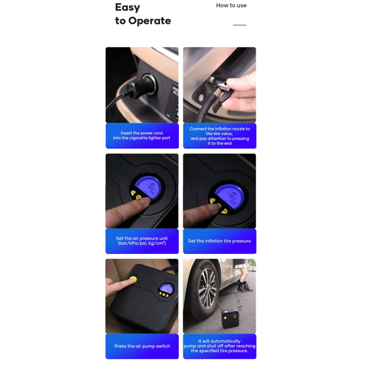 Rock Multi-function Portable LED Digital Display Car Air Pump - LYDARZ