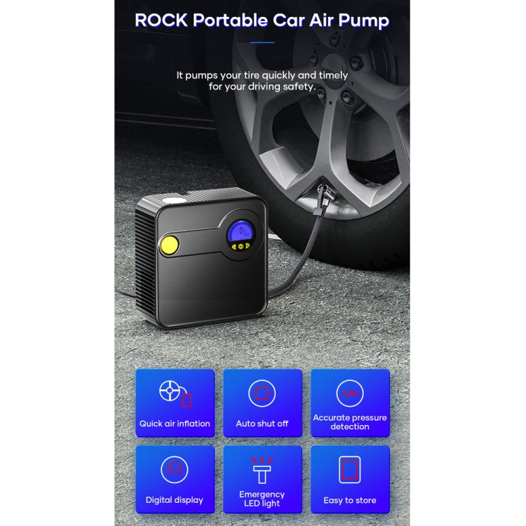 Rock Multi-function Portable LED Digital Display Car Air Pump - LYDARZ