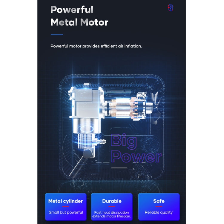 Rock Multi-function Portable LED Digital Display Car Air Pump - LYDARZ