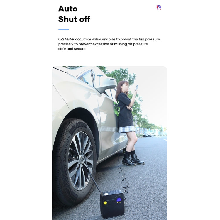 Rock Multi-function Portable LED Digital Display Car Air Pump - LYDARZ