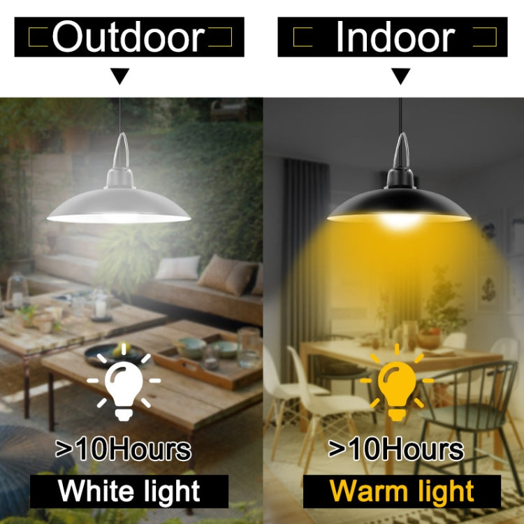 2 in 1 Solar Chandelier Outdoor Lighting - 32-LED Retro Landscape Courtyard Corridor Light, White