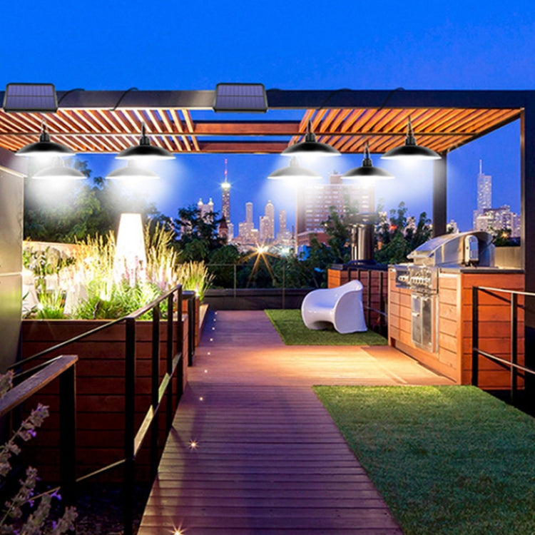 Lámpara solar 2 en 1 para exteriores, 32 LED, estilo retro, para patio, pasillo, color blanco