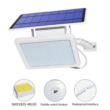48LED Detachable Solar Light IP65 Waterproof Outdoor Courtyard LED Street Lamp, Warm Light - LYDARZ