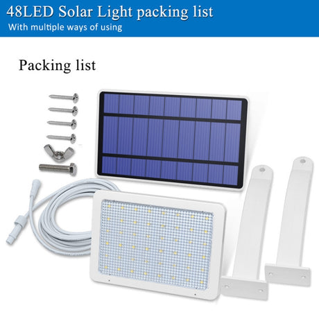 48LED Detachable Solar Light IP65 Waterproof Outdoor Courtyard LED Street Lamp, Warm Light - LYDARZ