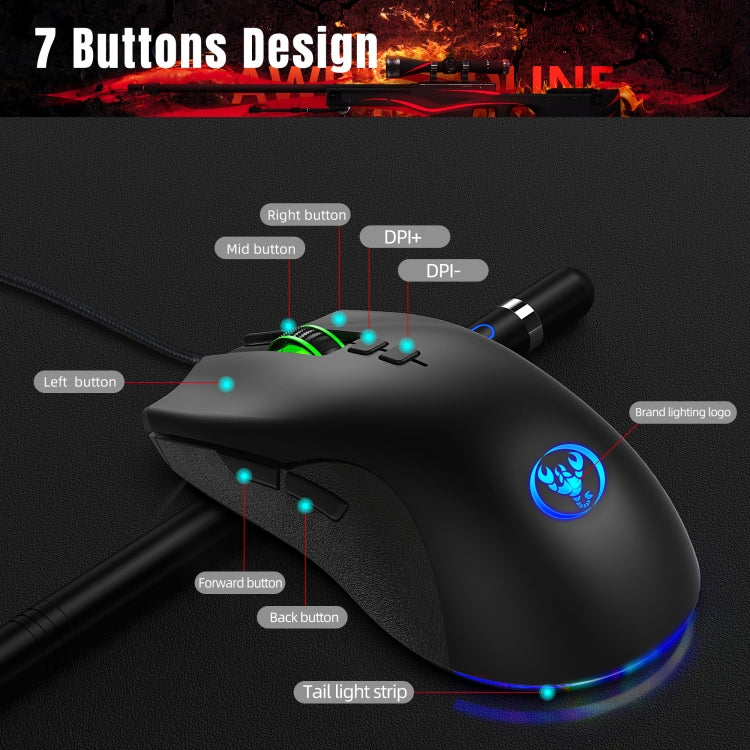 HXSJ P6+V100+A883 Keyboard Mouse Converter + One-handed Keyboard + Gaming Mouse Set - LYDARZ