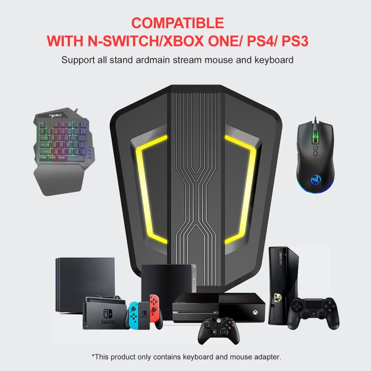 HXSJ P6+V100+A883 Keyboard Mouse Converter + One-handed Keyboard + Gaming Mouse Set - LYDARZ