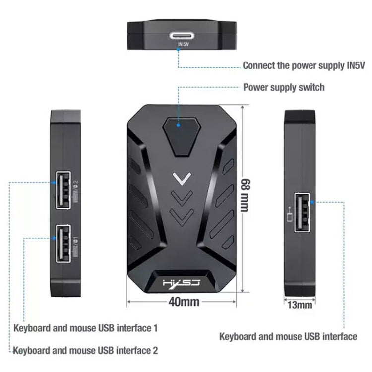 HXSJ V100+A883+P8 One-handed Keyboard + Programming Gaming Mouse + Keyboard Mouse Converter Set - LYDARZ