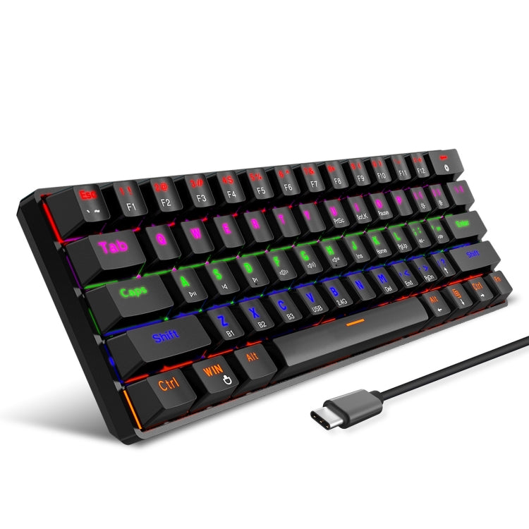 HXSJ L800 61 Tasten Bluetooth 5.0 / 2.4G Wireless / Typ-C Kabelgebundene mechanische Tastatur mit drei Modi