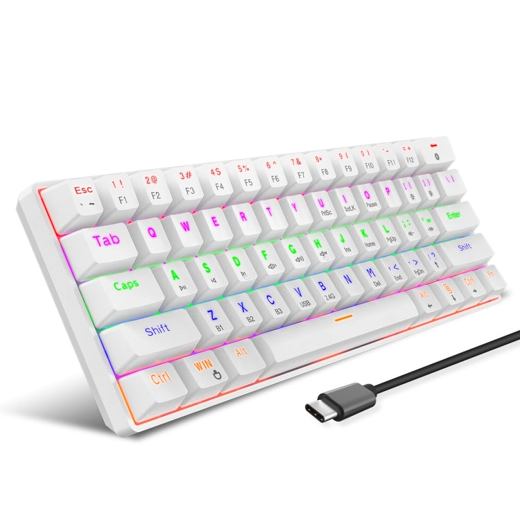 HXSJ L800 61 Tasten Bluetooth 5.0 / 2.4G Wireless / Typ-C Kabelgebundene mechanische Tastatur mit drei Modi