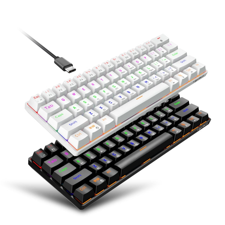 HXSJ L800 61 Tasten Bluetooth 5.0 / 2.4G Wireless / Typ-C Kabelgebundene mechanische Tastatur mit drei Modi