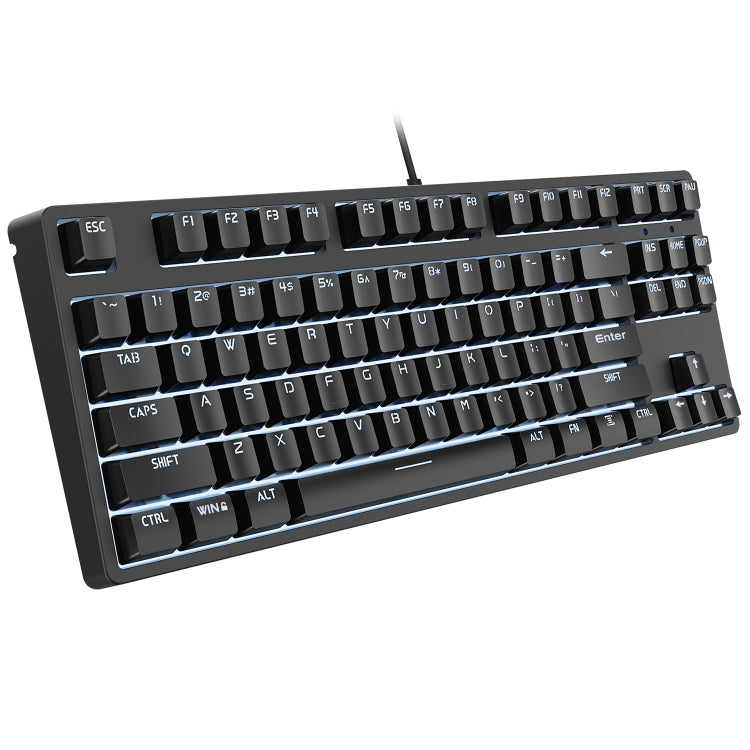 HXSJ L600 87 Tasten USB-C / Typ-C Kabelgebundene mechanische Tastatur mit rotem Schaft und cooler Hintergrundbeleuchtung