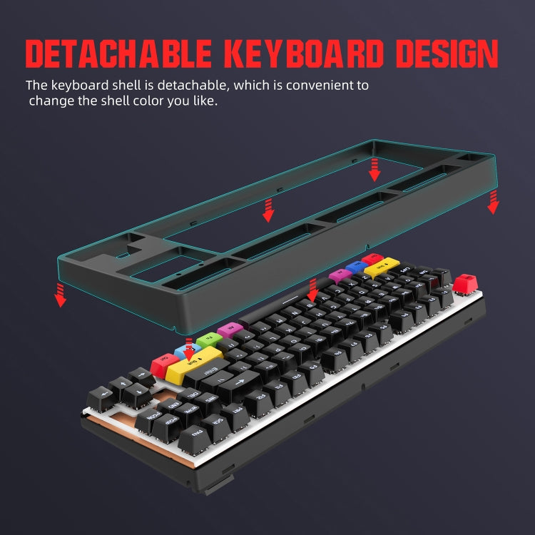 HXSJ L600 Mechanical Keyboard – 87 Keys USB-C Wired Red Shaft with Cool Backlight