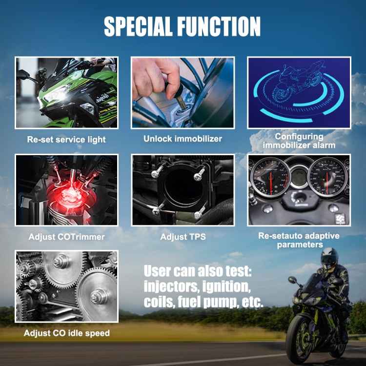 JDiag M100 PRO Intelligent Motorcycle Electronic Fuel Injection System Diagnostic Instrument, Fully Equipped Version, JDiag M100 PRO