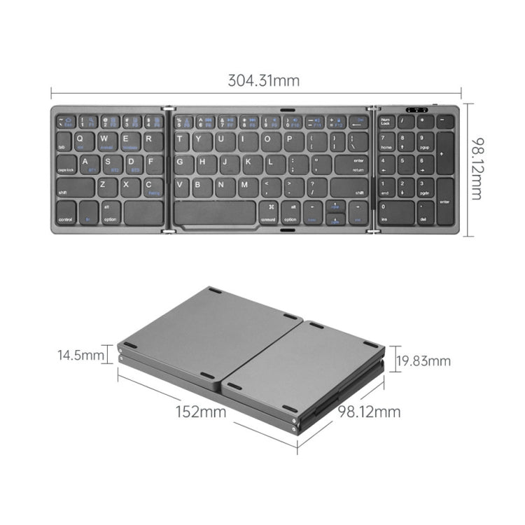 B089 Bluetooth Foldable Keyboard with Numeric - LYDARZ