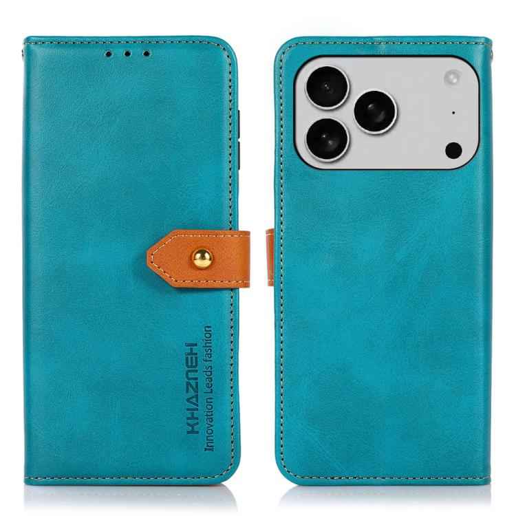 KHAZNEH Dual-color Cowhide Texture Flip Leather Phone Case
