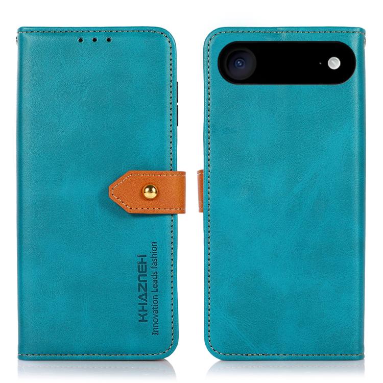 KHAZNEH Dual-color Cowhide Texture Flip Leather Phone Case