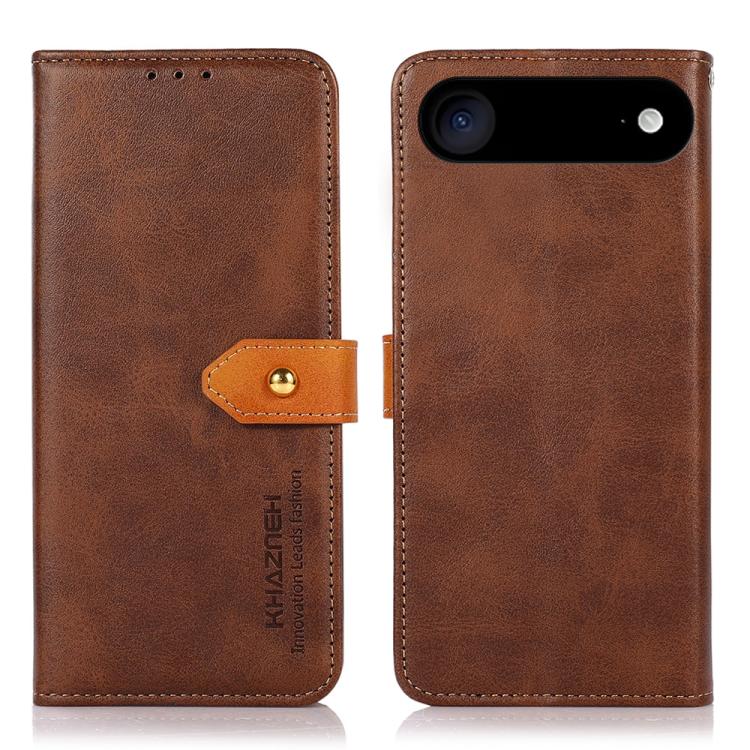 KHAZNEH Dual-color Cowhide Texture Flip Leather Phone Case