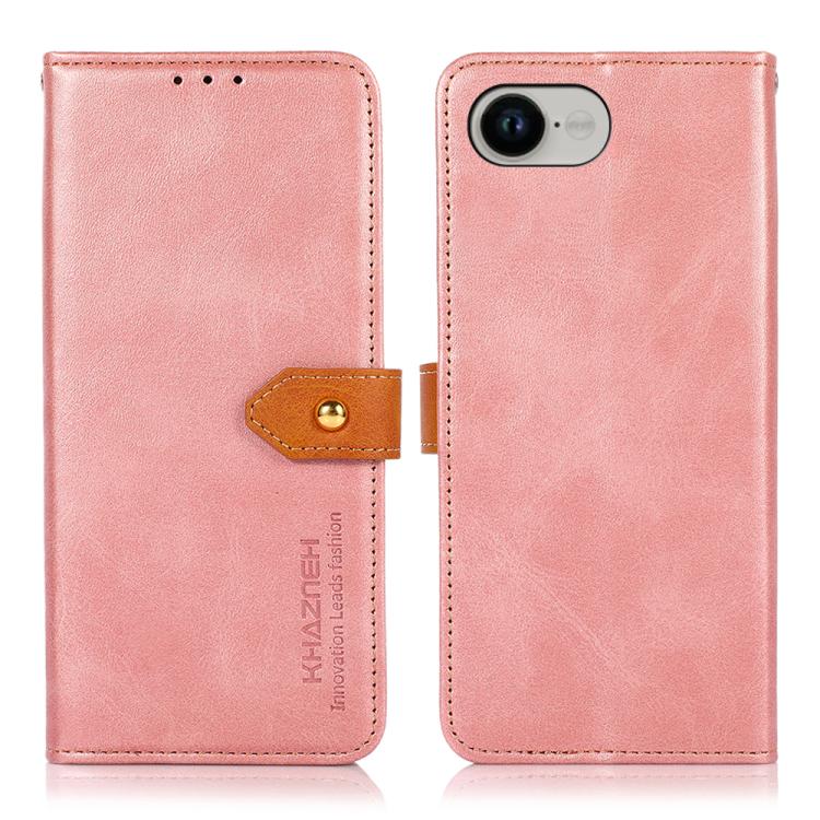 KHAZNEH Dual-color Cowhide Texture Flip Leather Phone Case
