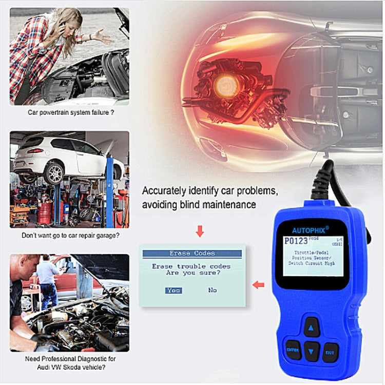 Autophix V007 Car OBD II Scanner Fault Analyzer, V007