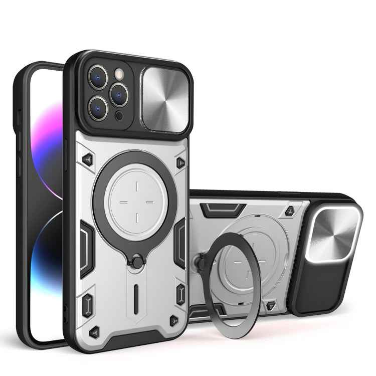 CD Texture Sliding Camshield Magnetic Holder Phone Case