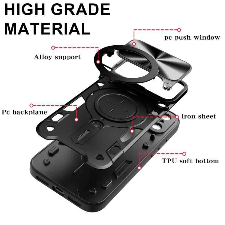 CD Texture Sliding Camshield Magnetic Holder Phone Case