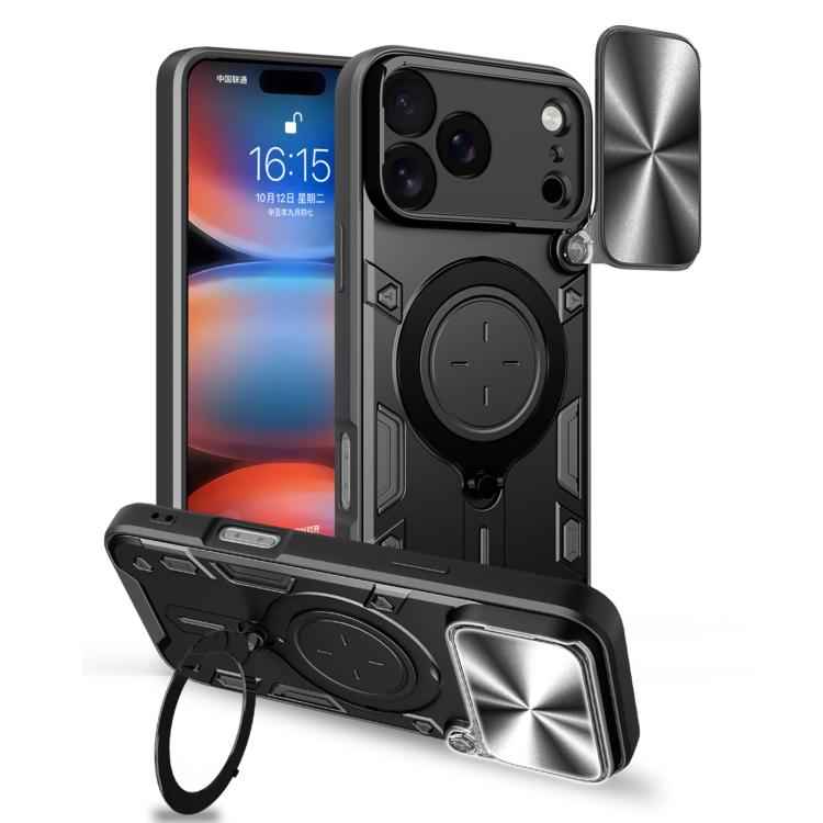 CD Texture Sliding Camshield Magnetic Holder Phone Case