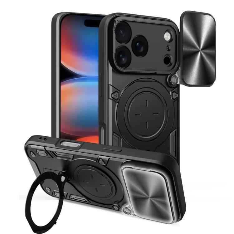 CD Texture Sliding Camshield Magnetic Holder Phone Case