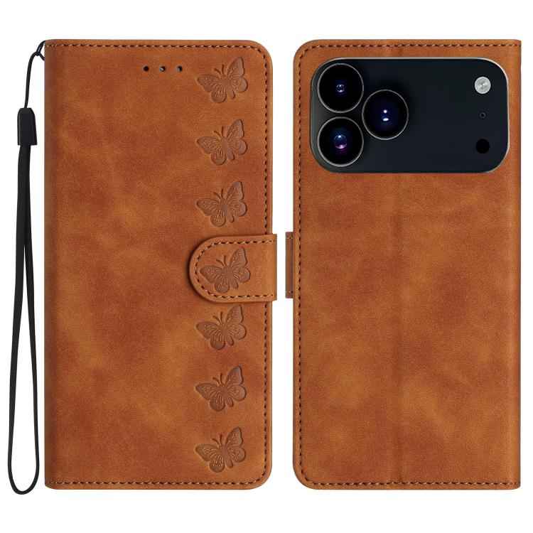 Seven Butterflies Embossed Leather Phone Case