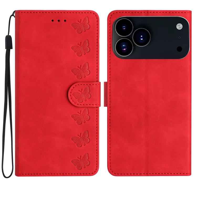 Seven Butterflies Embossed Leather Phone Case