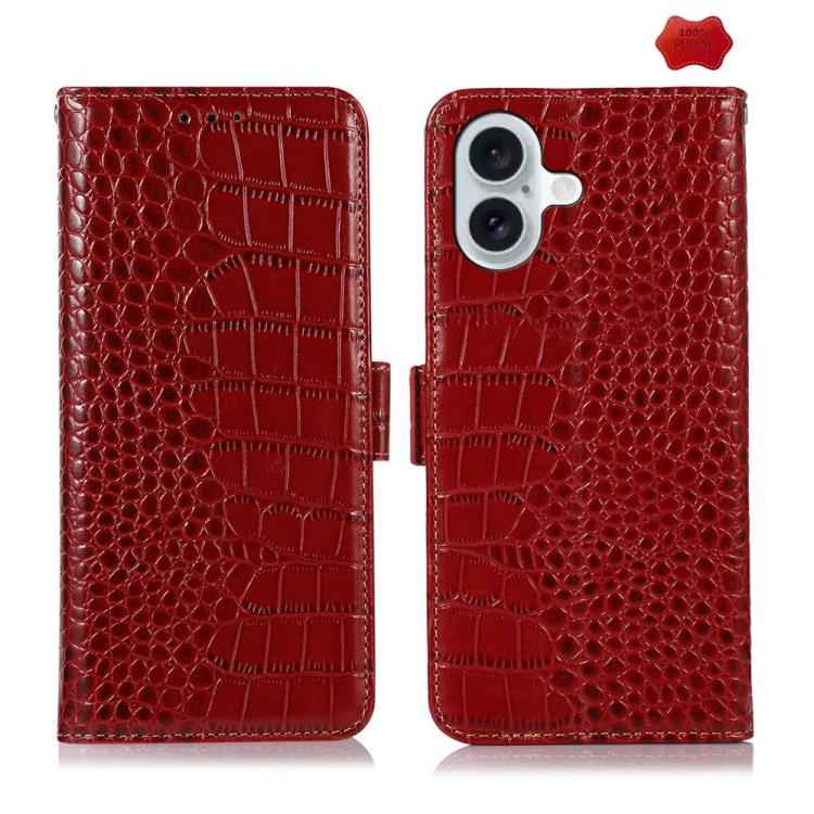 Crocodile Top Layer Cowhide Leather Phone Case