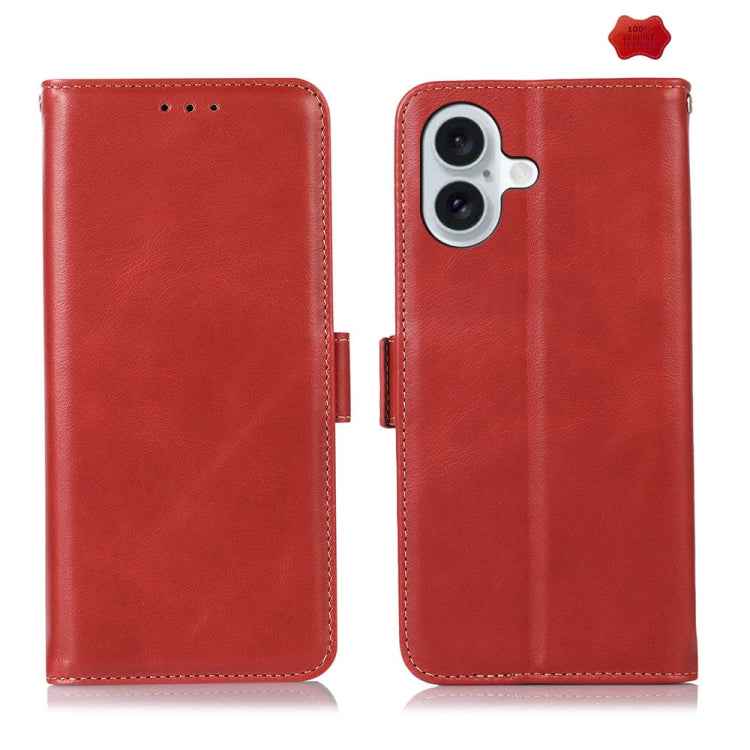 Crazy Horse Top Layer Cowhide Leather Phone Case, For iPhone 16 Plus, For iPhone 16, For iPhone 15 Pro Max, For iPhone 15 Pro, For iPhone 15 Plus, For iPhone 15