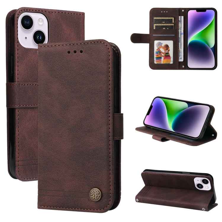 Skin Feel Life Tree Leather Phone Case, For iPhone 15