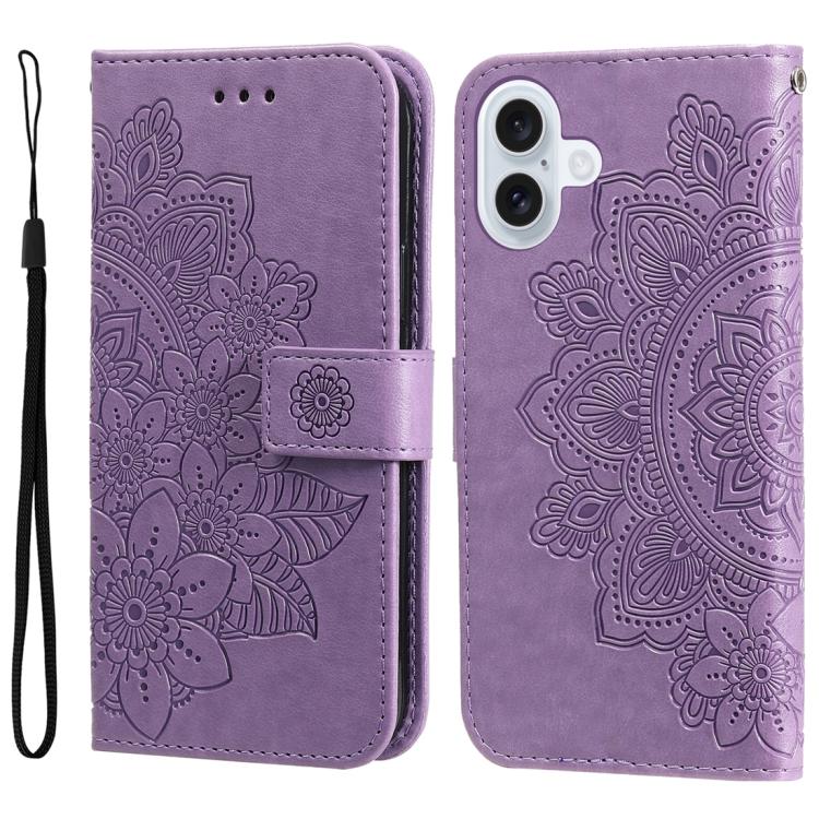 Seven-petal Flowers Embossing Leather Phone Case