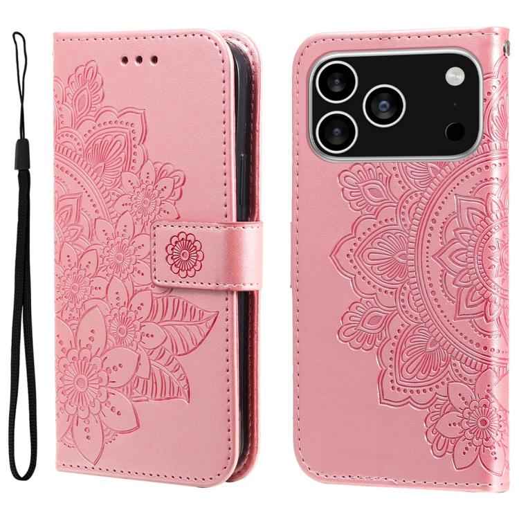 Seven-petal Flowers Embossing Leather Phone Case