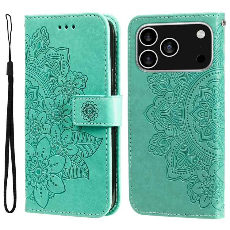 Seven-petal Flowers Embossing Leather Phone Case