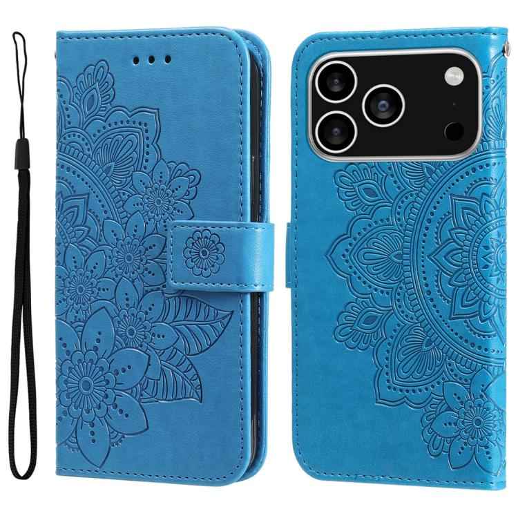 Seven-petal Flowers Embossing Leather Phone Case